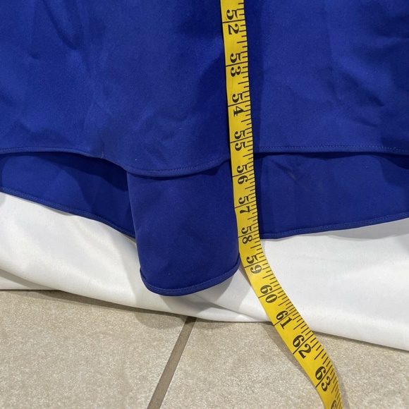 NEW ELIZA J [SZ 12 ]‎ Draped Off The Shoulder Gown In Cobalt - Picture 11 of 12